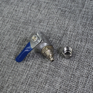 Robinet à bille en métal fileté de 1/2 pouce pour connecteur de purificateur d'eau avec poignée bleue - Product Image 3