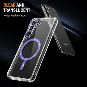 Couverture de téléphone magnétique transparente antichoc OEM Luxury Fashion PC-Mobile Phone Accessories Edition