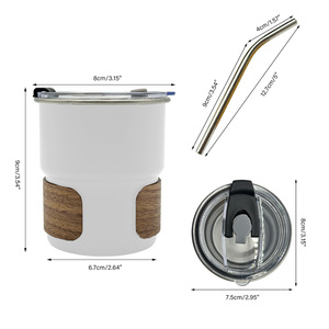 Usine En Gros Logo Personnalisé 304 Boisson Froide Tasse <span class=keywords><strong>Bière</strong></span> Café Thé Pile Mini Gobelet En Acier Inoxydable <span class=keywords><strong>Pinte</strong></span> Tasse Avec Manchon En Bambou - Product Image 3