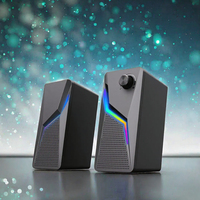 Untuk SP2011 RGB Cool Computer 2.0 Speaker Game Kabinet Plastik 5-10W Full-Range untuk Notebook Desktop Rumah Kantor USB Berkabel