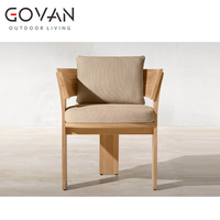 Ensemble de chaises de salle à manger d'extérieur en teck importé résistant aux intempéries, style minimaliste moderne, chaises design, mobilier d'extérieur