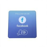 Support de table en acrylique pour carte de commentaires Google NFC, avec fonction Tap to Review et QR de secours, puce programmable 13,56 MHz, logo OEM