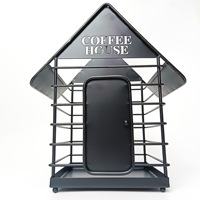 Support de capsules de café en métal pour la maison panier de rangement de petites dosettes pour le comptoir en forme de maison