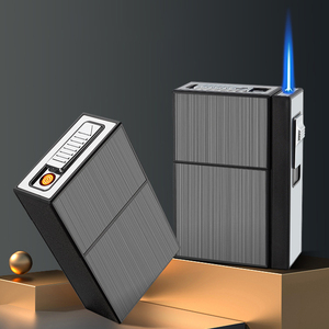 Th795/797 cigarette case with tungsten straight Flame cigarette lighter pressure and sweat proof metal cigarette case wholesale
