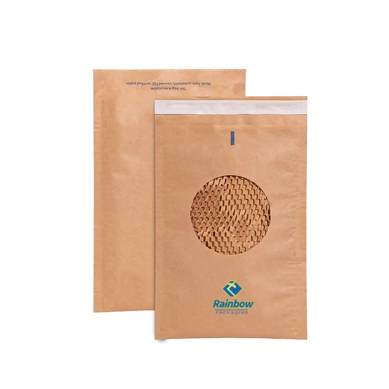Sacchetti per la spedizione in Kraft biodegradabili a nido d'ape in carta imbottita busta Bubble Bubble borsa per imballaggio con cuscino compostabile