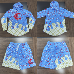 Sweat-shirt à capuche personnalisé en polyester imprimé par sublimation, motif camouflage drapeau américain, donuts, <span class=keywords><strong>baseball</strong></span>, pour hommes, jeunes et enfants - Product Image 6