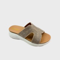 Mules Femme à Enfiler Décorées De Strass Brillants,Claquette à Plateforme à Semelle Épaisse Confortables Pour L’été Et Vacances