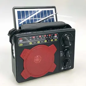 Best Outdoor Portable Speaker Blue Tooth Speaker Solar 3Band AM FM SW Solar Panel Rechargeable Small Radio With Lamp MP3 Player