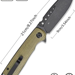 Cuchillo Plegable de Acero Inoxidable D2 de 9 cm con Mango G10, Longitud Total de 21 cm, para Campismo, Rescate, Supervivencia Táctica, Bricolaje, OEM - Product Image 4
