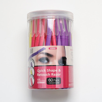 Rasoir à sourcils en acier inoxydable PLZ à manche incliné, durable, pour une épilation précise et sûre – Accessoire de beauté en gros