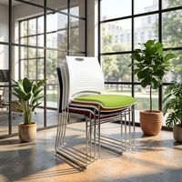 Chaise de conférence empilable moderne en tissu rembourré pour hôtel, banquet, réunion, formation, événement, mariage, en métal – Vente en gros