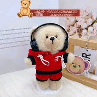 Peluche Ours en Peluche Tendance avec Appareil Photo et Lunettes, Jouet Doux en Peluche