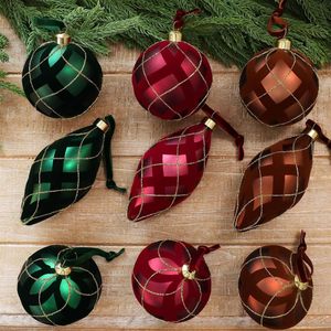 Cross-border New Arrival Flocked Painted <strong>Matte</strong> Borosilicate Glass Christmas <strong>Ball</strong> Ornaments Popular Holiday Decor 6-Color Die-Cut - Product Image 3