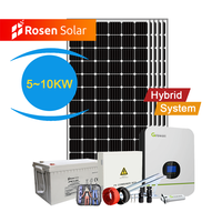 Kit solaire hybride Rosen 5 kW avec système d'onduleur hors réseau et batterie de stockage