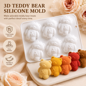 <span class=keywords><strong>Molde</strong></span> de Silicona 3D de Grado Alimenticio con Forma de Oso Teddy <span class=keywords><strong>para</strong></span> Mousse, Pastel, <span class=keywords><strong>Chocolate</strong></span>, Caramelos, Gelatina, Jabón, Repostería DIY - Product Image 2