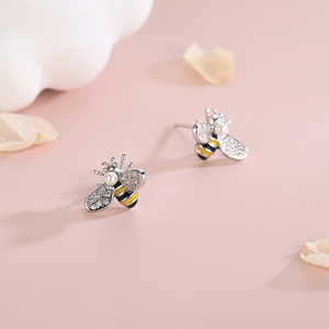 Beifei Factory Wholesale <strong>Daisy</strong> Stud Flower <strong>Earring</strong> Cute Women <strong>Earrings</strong> 925 <strong>Silver</strong> Bee <strong>Earrings</strong> - Product Image 3