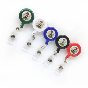 Porte-badge rétractable rond YO-YO en gros, en plastique, avec clip, pour infirmière, médecin, étudiant - Product Image 3