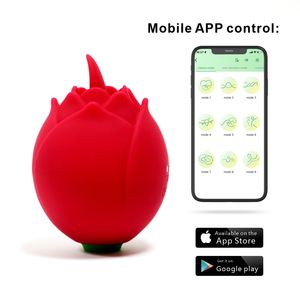 <span class=keywords><strong>Lesbianas</strong></span> Rosa flor forma lengua lamiendo Tease succión sabor salto para consolador vibrador mujeres juguetes sexuales pareja BQ527 10 vibración - Product Image 6