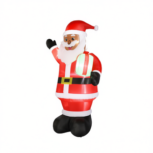 Decoración navideña inflable de Papá Noel negro de 7 pies con luces LED integradas para decoración de jardín, fiestas navideñas y césped delantero. - Product Image 1