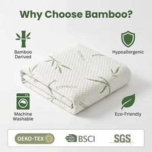 Protecteur de matelas en bambou jacquard AOSEN, ultra doux, 100% imperméable, housses de matelas, fabricant certifié OEKO-TEX - Product Image 2