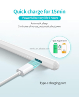 Stylet Métallique Actif pour iPad 2018 avec Rejet de la Paume, Prise en Charge de l'Inclinaison, Rechargeable, Alternative au Pencil pour Connect