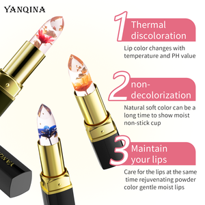 Luxury High Quality Fashion Mineral Transparent Temperature Change Color <b>Moisturizing</b> Rose Flower Jelly <b>Lipstick</b> - Product Image 6