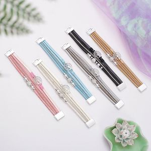 <b>Beaded</b> Leather <b>Bracelet</b> Strategic Competitive B2B Price High Polishing Holiday Gift for Women 18k <b>Gold</b> Plated Color - Product Image 3