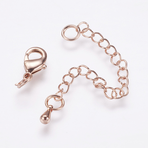 PandaHall Long-Lasting Plated Real 24K <strong>Gold</strong> Plated Platinum Plated Brass <strong>Chain</strong> <strong>Extender</strong> with Lobster Claw Clasps and Bead Tips - Product Image 6