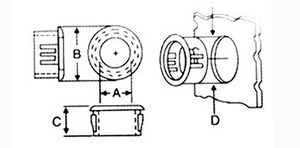Buje a presión negro de 3/4 "de diámetro de montaje de nailon a presión en el Cable, protectores de ojal de buje de manguera de 9/16", para Cable de" - Product Image 3