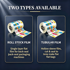 Custom Printed Packaging Film Roll Stock Tubular Film HDPE LDPE Glossy Opaque Food <b>Wrap</b> OEM ODM - Product Image 4