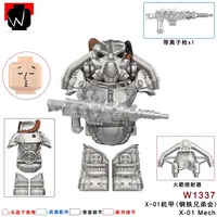 Bloques de Construcción MOC Militares Bos Game T60 Power Armor, Figuras de Acción de Anime, Caballeros, Robots, Ladrillos de Juguete
