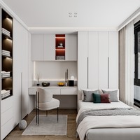 Ensemble de meubles de chambre et de bureau modernes : armoire, bureau, bibliothèque – Personnalisable, directement de l'usine