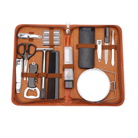 Ensemble de manucure 16 pièces en acier inoxydable vert Coupe-ongles Élimine les callosités Outils de pédicure Sac à fermeture éclair pour un usage domestique et en salon