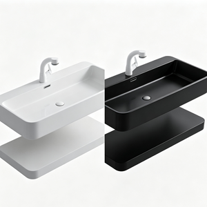 Lavabo mural flottant moderne pour <span class=keywords><strong>salle</strong></span> <span class=keywords><strong>de</strong></span> <span class=keywords><strong>bain</strong></span>, idéal pour projets hôteliers, en résine <span class=keywords><strong>de</strong></span> pierre blanche <span class=keywords><strong>de</strong></span> luxe, fabrication OEM/ODM sur mesure - Product Image 5
