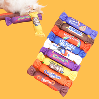 Jouet pour chat en forme de bonbon mignon, durable, non toxique, jouet à mâcher pour chat, jouet anti-anxiété avec papier froissé pour chaton d'intérieur