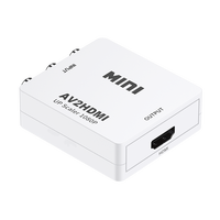 Adaptor konverter Video Audio, RCA AV ke HDMI 1080P Mini RCA komposit CVBS