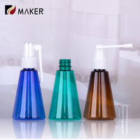 50ml 80ml triangulaire long éléphant nez gorge vaporisateur distributeur PET plastique petit liquide cosmétique rotation bascule bouteille nasale