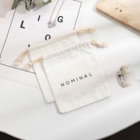Pochette à Bijoux de Luxe en Toile de Coton Douce et Écologique avec Logo Brodé pour l'Emballage de Bijoux, Vêtements et Chaussettes