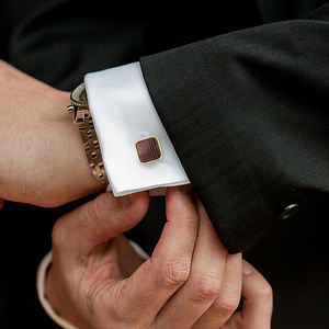 Daili classique plaqué or en alliage de zinc carré boutons de manchette pour hommes rouge <span class=keywords><strong>Bronze</strong></span> costume d'affaires chemise mariage fiançailles fête Occasions - Product Image 4