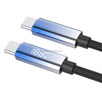 Câble de charge rapide Type-C vers Type-C 100W avec affichage LED, cordon tressé E-Marker universel pour ordinateur portable, tablette, smartphone, Nintendo OEM