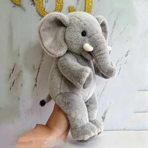 Peluche d'éléphant personnalisable, marionnette en peluche d'éléphant, marionnette en peluche d'éléphant gris, jouet à main en peluche d'éléphant - Product Image 2