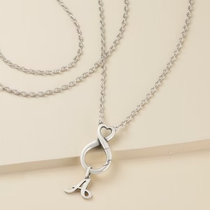 Collier porte-breloque interchangeable en argent sterling 925, symbole d'amour infini - Product Image 3
