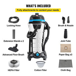 <span class=keywords><strong>Aspirateur</strong></span> Industriel Électrique Eau et Poussière à Cyclone 60L 1400W pour Voiture, <span class=keywords><strong>Extérieur</strong></span>, Hôtel, Garage – Installation avec ou <span class=keywords><strong>Sans</strong></span> <span class=keywords><strong>Sac</strong></span> – <span class=keywords><strong>Aspirateur</strong></span> Tambour - Product Image 5