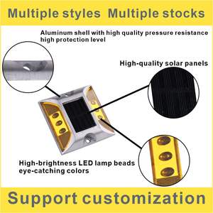 Прямая поставка с завода, солнечные светодиодные дорожные шпильки, отражающий «кошачий глаз», маркер безопасности дорожного движения, пластиковый приподнятый тротуар для предупреждения движения - Product Image 2