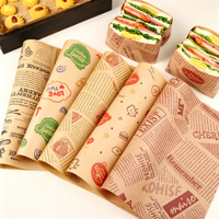 Kertas Pembungkus Burger Sandwich Anti Minyak Berlapis Lilin, Kemasan Hamburger Food Grade dengan Logo Custom
