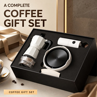 Coffret cadeau de café Moka à double valve de 150 ml avec moulin à café manuel et réchaud électrique en céramique