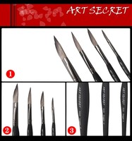 Artsecret Ensemble de 4 pinceaux d'artiste de qualité supérieure, modèle 3225 CN;GUA, manche en nylon et plastique, pinceaux de haute qualité pour huile et acrylique