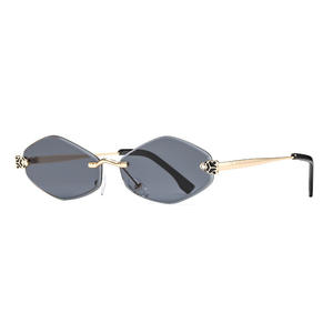 Gafas de Sol Estilo Europeo Ojo de Gato, Montura Metálica Sin Marco, UV400, Unisex, Diseño Moderno para Streetwear, Tipo 3 - Product Image 3
