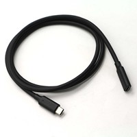 Cable USB C Macho a USB C Hembra 5A/3A de Carga Rápida y Transferencia de Datos, 1m, Revestimiento de PVC, para Teléfonos, Computadoras, Impresoras y Cámaras