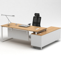 Scrivania Direzionale Moderna a L Completa, Arredamento per Ufficio, Scrivania per Computer da Manager